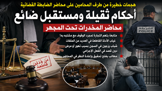 “أحكام ثقيلة ومستقبل مجهول.. محاضر المخدرات تشعل مواجهة ساخنة بين المحامين والضابطة القضائية داخل المحاكم المغربية”.