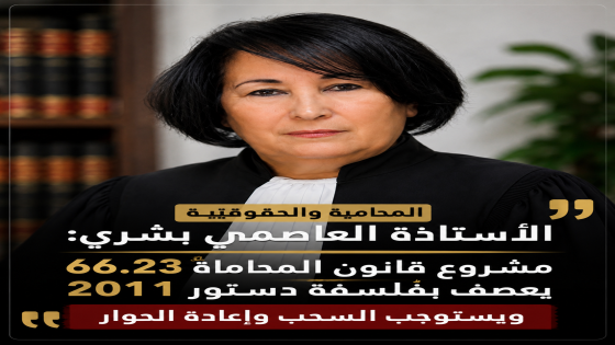 المحامية والحقوقية بشرى العاصمي: مشروع قانون المحاماة 66.23 يمس فلسفة دستور 2011 وتدعو إلى سحبه وإطلاق حوار وطني شامل